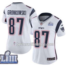 Damen New England Patriots Trikot Rob Gronkowski 87 Nike Weiß 2019 Super Bowl LIII